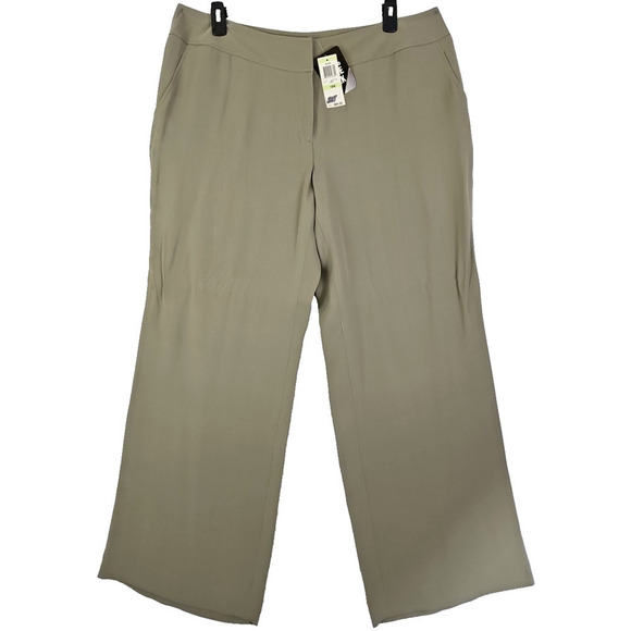 Alfani ~Woman Plus Size 18W~ Cement 100% Pure Silk Wide-Leg Pants NWT $89.00 - Picture 1 of 12